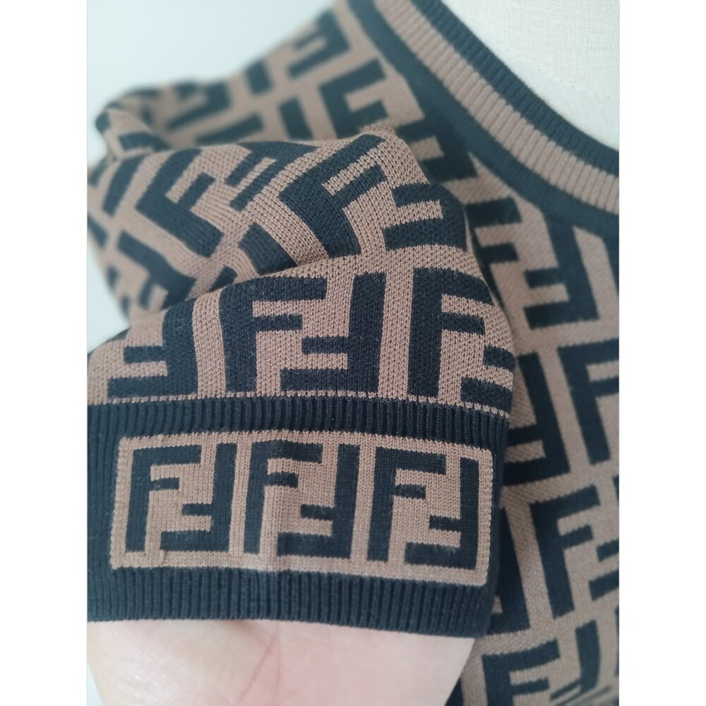Fendi FF Zucca Brown Knit Dress - Picture 4 of 9